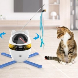 New Teasing Cat Toys Automatic Intelligent Teasing Cat Stick Leaky Food Ball Set Pet Self Hi Supplies Laser Feather Teasing Cat