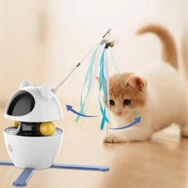 New Teasing Cat Toys Automatic Intelligent Teasing Cat Stick Leaky Food Ball Set Pet Self Hi Supplies Laser Feather Teasing Cat