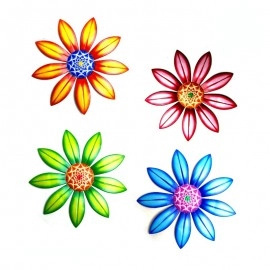 Metal Flower Wall Decoration Wall Art Hanging Decoration Home Garden Garden Outdoor Decoration (4 Colors Optional)